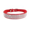 Dog Collar Crystal Glitter Rhinestone Pet Collars Zinc Alloy Buckle Collar For Small Medium Dogs Cats Chihuahua Pug Dog Collar - Red - M