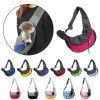 Pet Puppy Carrier S/L Outdoor Travel Dog Shoulder Bag Mesh Oxford Single Comfort Sling Handbag Tote Pouch - Black - L