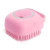 Pet Dog Shampoo Massager Brush Cat Massage Comb Grooming Scrubber Shower Brush For Bathing Short Hair Soft Silicone Brushes - Yellow