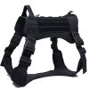 Tactical Dog Harness Pet Training Vest Dog Harness And Leash Set For Large Dogs German Shepherd K9 Padded Quick Release Harness - Black Harness - M