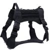 Tactical Dog Harness Pet Training Vest Dog Harness And Leash Set For Large Dogs German Shepherd K9 Padded Quick Release Harness - Black Harness - XL