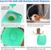 Pet Dog Shampoo Massager Brush Cat Massage Comb Grooming Scrubber Shower Brush For Bathing Short Hair Soft Silicone Brushes - Blue