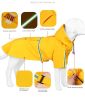 large and small dog raincoat cloak type reflective strip pet raincoat windproof rainproof dog hooded raincoat - yellow - 4XL (24-33 kg)