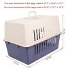 Portable Pet Box Cat & Dog Carrier Cage with Chrome Door  - Dark Blue - Pet Supplies