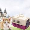 Portable Pet Box Cat & Dog Carrier Cage with Chrome Door  - Red - Pet Supplies