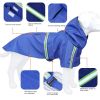 Pet raincoat for large and small dog; PU waterproof big dog raincoat; outdoor reflective dog raincoat - orange - L