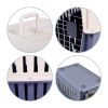 Portable Pet Box Cat & Dog Carrier Cage with Chrome Door  - Dark Blue - Medium