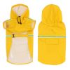 Pet raincoat for large and small dog; PU waterproof big dog raincoat; outdoor reflective dog raincoat - Yellow - S