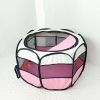 Oxford cloth folding pet tent cat kennel dog kennel cat delivery room indoor pet fence octagonal pet fence - Rice pink (pink bottom) - 114*114*58cm