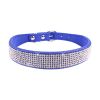 Dog Collar Crystal Glitter Rhinestone Pet Collars Zinc Alloy Buckle Collar For Small Medium Dogs Cats Chihuahua Pug Dog Collar - Deep Blue - L