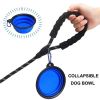 Strong Dog Leash with Zipper Pouch;  Comfortable Padded Handle and Highly Reflective Threads Dog Leashes for Small Medium and Large Dogs - Blue