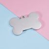 Metal Pet ID Tags With Pink Bone Shape For Dogs & Cats - Shiny rose pink - 1 peice