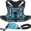 Pet Harness And Leash Set For Dog & Cat; Adjustable No Pull Service Dog Vest Harness For Walking - Black - XS