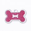 Metal Pet ID Tags With Pink Bone Shape For Dogs & Cats - Shiny rose pink - 1 peice