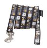 Touchdog 'Caliber' Designer Embroidered Fashion Pet Dog Leash And Collar Combination - Black Pattern - Medium