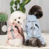 Pet dog clothing waterproof breathable reflective clothing small dog raincoat; Light reflecting strip - Pink - L