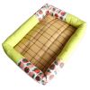 Breathable Pet Puppy Cooling Mat Bed Summer Protection Cervical Spine Cat Dog Ice Mat Square Rattan Kennel Supplies - green - 40cm*30cm*7cm