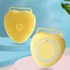 Bathroom Puppy Big Dog Cat Bath Massage Gloves Brush Soft Safety Silicone Pet Accessories for Dogs Cats Tools Mascotas Products - yellow - Square