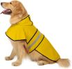 Reflective Dog Raincoat Hooded Slicker Poncho for Small to X-Large Dogs and Puppies; Waterproof Dog Clothing - Safety Orange - Large