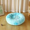 Soft Dog Bed Cat Beds Cat Sleeping Plush Mat Cushion Kitten Nest Sofa Kennel For Puppy Colorful Fluffy Warm Comfortable Pet Bed - blue - 50cm