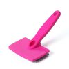 Pet Needle Combs Massage Pet Hair Remover Brush Cats Fur Cleaning Stainless Non-Slip Flea Chihuahua Pet Grooming Dog Supplies - Rose red - S