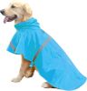 Dog Raincoats for Large Dogs with Reflective Strip Hoodie; Rain Poncho Jacket for Dogs - C3-Lake Blue - [XXL]