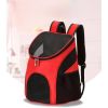 Portable Foldable Mesh Pet Carrier Dog Backpack Breathable Bag Dog Cat Large Capacity Outdoor Travel Carrier Double Shoulder Bag - red - 45cmx36cmx31c