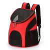 Portable Foldable Mesh Pet Carrier Dog Backpack Breathable Bag Dog Cat Large Capacity Outdoor Travel Carrier Double Shoulder Bag - red - 45cmx36cmx31c