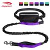 Hands Free Dog Leash with Zipper Pouch; Dual Padded Handles and Durable Bungee for Walking; Jogging and Running Your Dog - Purple suit - 2.5*122CM