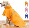 Dog Raincoats for Large Dogs with Reflective Strip Hoodie; Rain Poncho Jacket for Dogs - B2-Orange - [L]