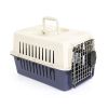 Portable Pet Box Cat & Dog Carrier Cage with Chrome Door  - Dark Blue - Medium