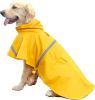 Dog Raincoats for Large Dogs with Reflective Strip Hoodie; Rain Poncho Jacket for Dogs - A1-Yellow - [XL]