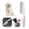 18CM Cat And Dog Supplies Flea Comb Stainless Steel Insect Repellent Brush Pet Care Combs Hair Grooming Portable Tool Fur Removal - White