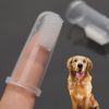 1pc Rubber Pet Finger Toothbrush Dog Toys Environmental Protection Silicone Glove for Dogs and Cats Clean Teeth Pet Accessories - White - box