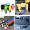 Pet Dog Cat Car Seat Belt For Accessories Goods Animals Adjustable Harness Lead Leash Small Medium Travel Clip French Bulldog - Black