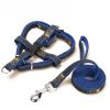 Pet Dog Chest Back Leash Set Adjustable Dogs Chest Back Traction Rope Puppy Pet Nylon Durable Outdoor Walking Rope Chain Belt - Blue - M