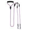 Double Dogs Leash No-Tangle Dogs Lead Reflective Dogs Walking Leash w/ Swivel Coupler Padded Handle - Pink