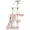 56 Inch Condo Scratching Posts Ladder Cat Play Tree - Beige