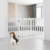 36 Inch Folding Wooden Freestanding Pet Gate Dog Gate with 360¬∞ Flexible Hinge - White