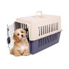 Portable Pet Box Cat & Dog Carrier Cage with Chrome Door  - Dark Blue - Medium