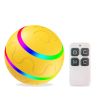 Interactive Dog Chew Toy Ball; Dog Balls Toy; USB Rechargeable Electric Pet Toy With LED Light - Orange