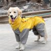 A Raincoat for all small and large dogs; Pet raincoat Medium large dog Golden hair Samo Alaska waterproof four foot raincoat Dog hooded raincoat - Blu