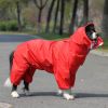 A Raincoat for all small and large dogs; Pet raincoat Medium large dog Golden hair Samo Alaska waterproof four foot raincoat Dog hooded raincoat - Blu