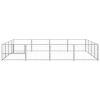 Dog Kennel Silver 172.2 ft¬≤ Steel - Silver