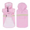 Pet raincoat for large and small dog; PU waterproof big dog raincoat; outdoor reflective dog raincoat - Pink - 2XL