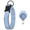 Cross-border new dog collar airtag locator anti-lost pet collar; Pet Collar with AirTag Case Holder - Camouflage blue collar set - Size L: 3.0 * 43-50