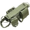 Tactical Dog Harness With Pouches; Adjustable Harness With 3 Detachable Pockets - Khaki - L