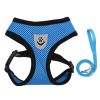 Reflective Pet Harness And Leash Set For Dog & Cat; Adjustable No Pull Dog Harness With Soft Mesh - Blue - L