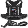 Pet Harness And Leash Set For Dog & Cat; Adjustable No Pull Service Dog Vest Harness For Walking - Black - XS