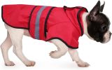 Reflective Dog Raincoat Hooded Slicker Poncho for Small to X-Large Dogs and Puppies; Waterproof Dog Clothing - Red - X-Large